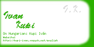 ivan kupi business card